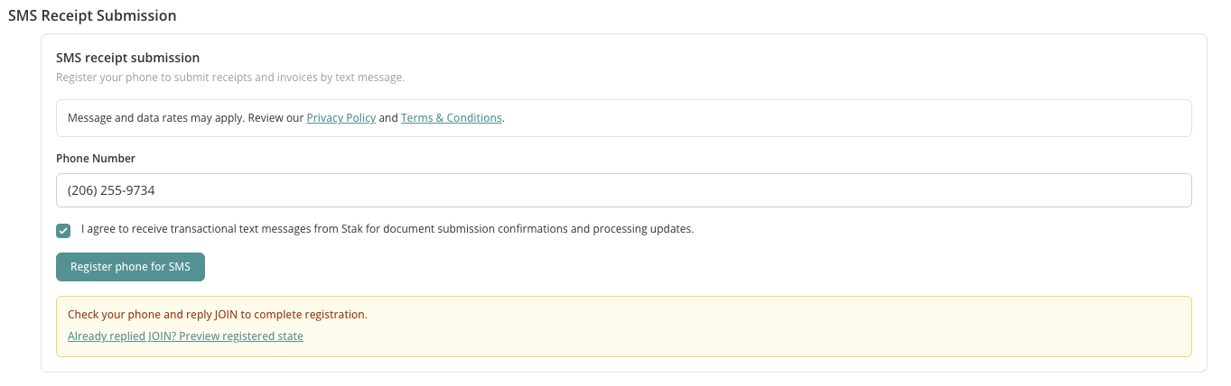 Step 3: Reply JOIN to complete enrollment